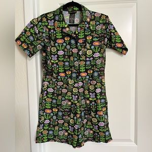 Nooworks Awesome Blossom Shortalls Small EUC